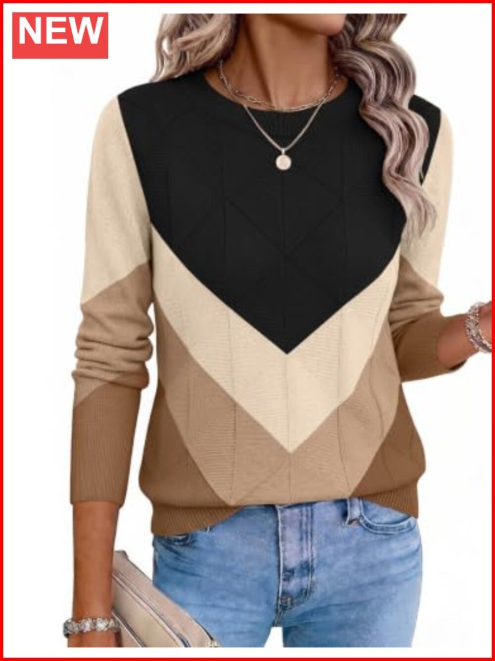 Womens Cable Knit Crewneck Pullover Sweater Long Sleeve Casual